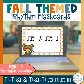 Preview of Fall Themed Rhythm Flashcards | Ti-Tika & Tika-Ti