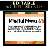 Fall Themed SEL Based Morning Meeting Slides Template (Editable)