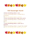 Fall Themed Scavenger Hunt