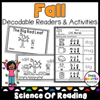 Preview of Fall Themed Science Of Reading Decodable Readers With Activities