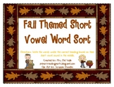 Fall Themed Short Vowel Word Sort