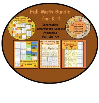 Preview of Fall Themed Smartboard Math Activities for K-1