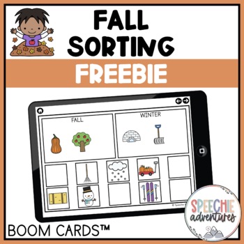 Preview of Fall Themed Sorting Boom Cards™ FREEBIE