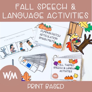 Preview of Fall Themed Speech & Language Activities - Print Based 