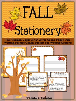 Preview of Writing Center | Fall Stationery with Writing Prompts | FREE