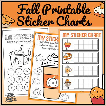 Preview of Fall & Autumn Sticker Charts Printable Worksheets for Behavior and Goal Tracking