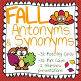 Fall Themed Synonyms & Antonyms: matching cards and Google