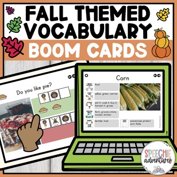 Preview of Fall Themed Vocabulary Boom Cards