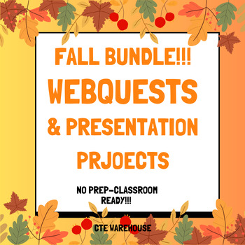 Preview of Fall-Themed Web Quest Bundle: September, October, November! No PREP!
