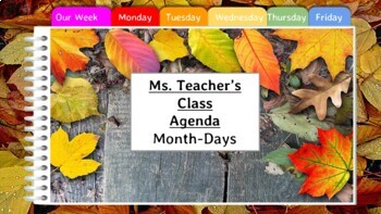 Preview of Fall Themed Weekly Virtual Agenda  (PowerPoint & Google Slides)