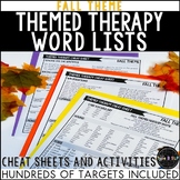 Fall Themed Word Lists for Speech Therapy | Themed Therapy