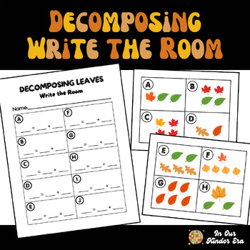 Preview of Fall Themed Write the Room (Decomposing Numbers to 5)