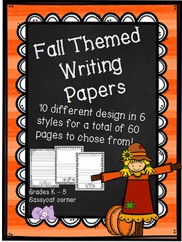 Preview of Fall Themed Writing Papers - Autumn Stationary