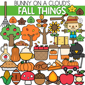 Preview of Fall Things Clipart by Bunny On A Cloud