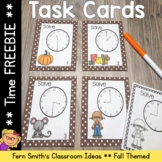 Fall Time to the Hour and Half-Hour Task Cards Freebie