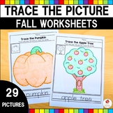 Fall Trace the Picture Worksheets | Fine Motor Skills | Mo