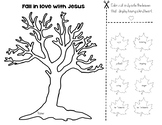 Fall Tree- Fall in love with Jesus Color, Cut, Sort and Paste