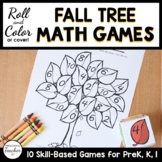 Fall Trees Roll and Color Math Games Set