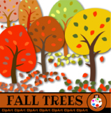 Fall Trees and Leaves Clip Art Set