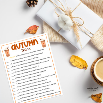 Thanksgiving Trivia Activity, Seasonal Brain Break Game