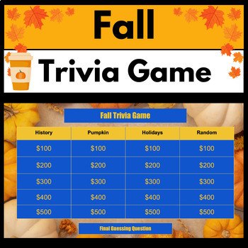 Preview of Fall Trivia Game | Autumn Season Activity | Middle School and High School