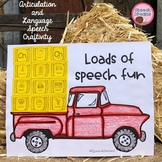 Fall Speech and Language Therapy Activity : Truck with Hay