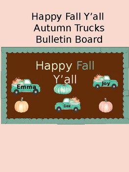 Preview of Fall Trucks Bulletin Board