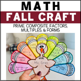 Fall Turkey Math Craft - Prime, Composite, Factors, & Multiples