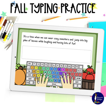 Preview of Fall Typing Practice BOOM Cards