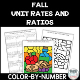 Fall Unit Rates and Ratios Math Color by Number Activity