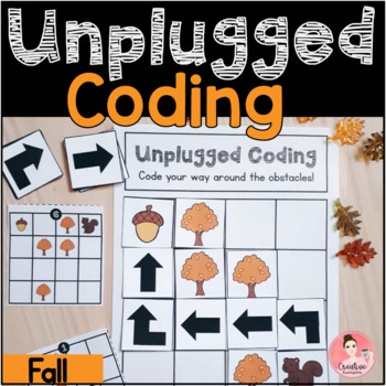 Preview of Fall Unplugged Coding Activity for Beginners (English & French)