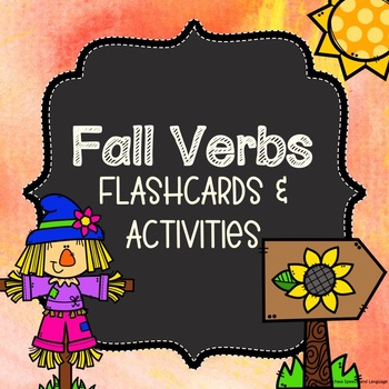 Preview of Fall Verbs Flashcards and Activities