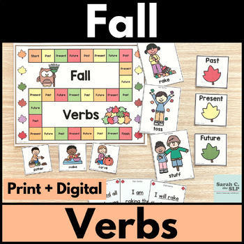 Preview of Fall Verbs Grammar Unit Activities with Past Present & Future Tenses