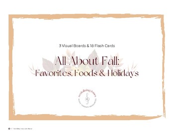 Preview of Fall Visual Aids: Favorites, Foods, & Holidays