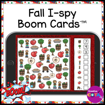 Preview of Occupational Therapy Fall Visual Perception Counting Activity BOOM Cards™