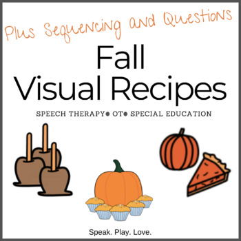 Preview of Fall Visual Recipes for Special Needs with Sequencing and Questions