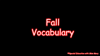 Preview of Fall Vocabualry