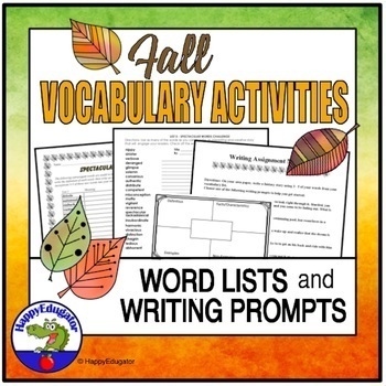 Preview of Fall Vocabulary Activities - Vivid Words and Writing Prompts for Middle School