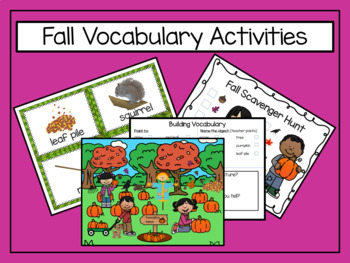 Preview of Fall Vocabulary Activity Pack for Newcomer ESL ELL Students