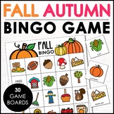 Fall Vocabulary Bingo - Autumn Game - Fall Classroom Party Game