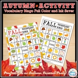 Fall Vocabulary Bingo Game - Fall Party Game {Printable an