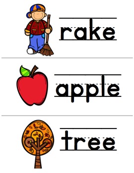 Fall Vocabulary Cards by Denise Hill | Teachers Pay Teachers