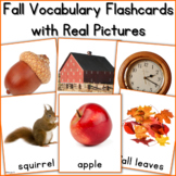 Fall Vocabulary Cards for Speech Therapy | Autumn ESL Pict