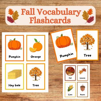 Fall Vocabulary Flashcards Teaching Resources | Pumpkin by M Teach With ...