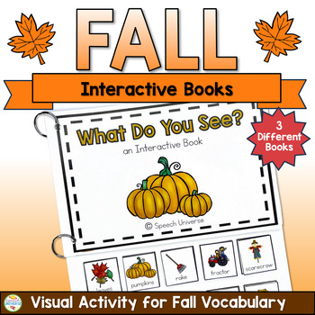 Preview of Fall Vocabulary Interactive Books for Speech Therapy and Special Education