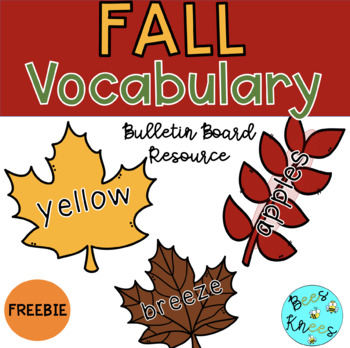 Preview of Fall Vocabulary Leaves - Bulletin Board FREEBIE