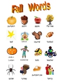Fall Vocabulary Mini Word Wall