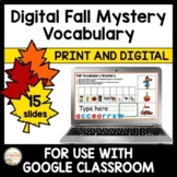 Fall Vocabulary Mystery Beginning Sounds | Print and Digital