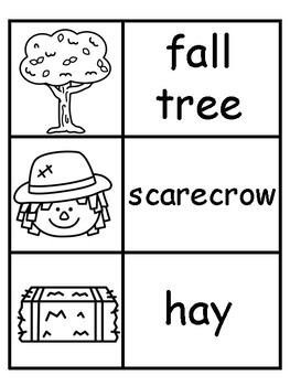 Fall Vocabulary Word Cards by TLC Kindergarten | TpT