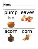 Fall Vocabulary Word Trace